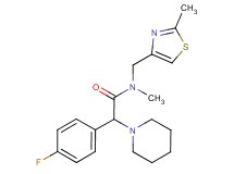 2-(4-fluorophenyl)-N-methyl-N-[(2-methyl-1,3-thiazol-4-yl)methyl]-2-piperidin-1-ylacetamide