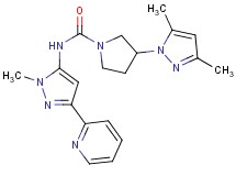 3-(3,5-dimethyl-1H-pyrazol-1-yl)-N-(1-methyl-3-pyridin-2-yl-1H-pyrazol-5-yl)pyrrolidine-1-carboxamide