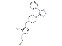 1-[(5-methyl-1-propyl-1H-pyrazol-4-yl)methyl]-4-(1-phenyl-1H-tetrazol-5-yl)piperazine