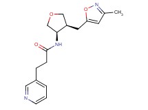 N-{(3R*,4S*)-4-[(3-methylisoxazol-5-yl)methyl]tetrahydrofuran-3-yl}-3-pyridin-3-ylpropanamide