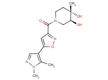 (3S*,4S*)-1-{[5-(1,5-dimethyl-1H-pyrazol-4-yl)isoxazol-3-yl]carbonyl}-4-methylpiperidine-3,4-diol