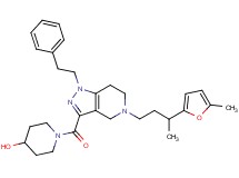 1-{[5-[3-(5-methyl-2-furyl)butyl]-1-(2-phenylethyl)-4,5,6,7-tetrahydro-1H-pyrazolo[4,3-c]pyridin-3-yl]carbonyl}-4-piperidinol