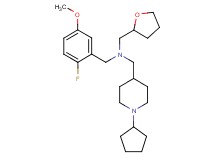 1-(1-cyclopentyl-4-piperidinyl)-N-(2-fluoro-5-methoxybenzyl)-N-(tetrahydro-2-furanylmethyl)methanamine