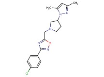 3-(4-chlorophenyl)-5-{[3-(3,5-dimethyl-1H-pyrazol-1-yl)pyrrolidin-1-yl]methyl}-1,2,4-oxadiazole