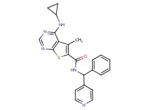 4-(cyclopropylamino)-5-methyl-N-[phenyl(4-pyridinyl)methyl]thieno[2,3-d]pyrimidine-6-carboxamide