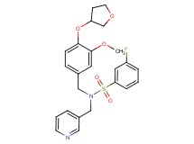 3-fluoro-N-[3-methoxy-4-(tetrahydro-3-furanyloxy)benzyl]-N-(3-pyridinylmethyl)benzenesulfonamide