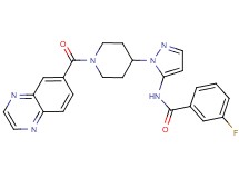3-fluoro-N-{1-[1-(6-quinoxalinylcarbonyl)-4-piperidinyl]-1H-pyrazol-5-yl}benzamide