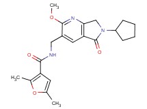 N-[(6-cyclopentyl-2-methoxy-5-oxo-6,7-dihydro-5H-pyrrolo[3,4-b]pyridin-3-yl)methyl]-2,5-dimethyl-3-furamide