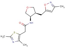 2-(2,4-dimethyl-1,3-thiazol-5-yl)-N-{(3R*,4S*)-4-[(3-methylisoxazol-5-yl)methyl]tetrahydrofuran-3-yl}acetamide