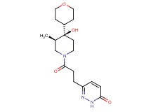6-{3-[(3R*,4R*)-4-hydroxy-3-methyl-4-(tetrahydro-2H-pyran-4-yl)-1-piperidinyl]-3-oxopropyl}-3(2H)-pyridazinone