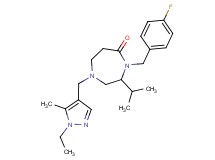 1-[(1-ethyl-5-methyl-1H-pyrazol-4-yl)methyl]-4-(4-fluorobenzyl)-3-isopropyl-1,4-diazepan-5-one