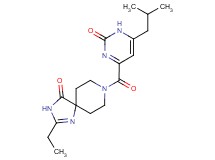 2-ethyl-8-[(6-isobutyl-2-oxo-1,2-dihydropyrimidin-4-yl)carbonyl]-1,3,8-triazaspiro[4.5]dec-1-en-4-one
