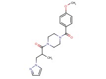 1-(4-methoxybenzoyl)-4-[2-methyl-3-(1H-pyrazol-1-yl)propanoyl]piperazine