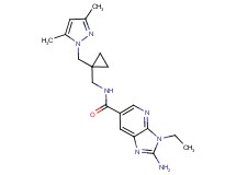 2-amino-N-({1-[(3,5-dimethyl-1H-pyrazol-1-yl)methyl]cyclopropyl}methyl)-3-ethyl-3H-imidazo[4,5-b]pyridine-6-carboxamide