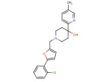 1-{[5-(2-chlorophenyl)-2-furyl]methyl}-4-(5-methylpyridin-2-yl)piperidin-4-ol