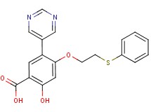 2-hydroxy-4-[2-(phenylthio)ethoxy]-5-(5-pyrimidinyl)benzoic acid