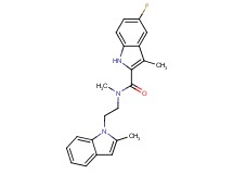 5-fluoro-N,3-dimethyl-N-[2-(2-methyl-1H-indol-1-yl)ethyl]-1H-indole-2-carboxamide