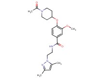 4-[(1-acetyl-4-piperidinyl)oxy]-N-[2-(3,5-dimethyl-1H-pyrazol-1-yl)ethyl]-3-methoxybenzamide