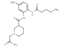 1-(2-amino-2-oxoethyl)-N-[5-methyl-2-(pentanoylamino)phenyl]piperidine-3-carboxamide