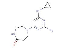 1-[2-amino-6-(cyclopropylamino)pyrimidin-4-yl]-1,4-diazepan-5-one