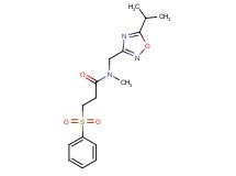 N-[(5-isopropyl-1,2,4-oxadiazol-3-yl)methyl]-N-methyl-3-(phenylsulfonyl)propanamide