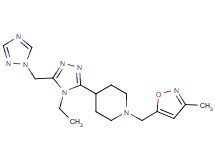 4-[4-ethyl-5-(1H-1,2,4-triazol-1-ylmethyl)-4H-1,2,4-triazol-3-yl]-1-[(3-methylisoxazol-5-yl)methyl]piperidine