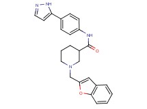 1-(1-benzofuran-2-ylmethyl)-N-[4-(1H-pyrazol-5-yl)phenyl]-3-piperidinecarboxamide