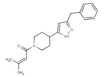 4-(3-benzyl-1H-pyrazol-5-yl)-1-(3-methylbut-2-enoyl)piperidine