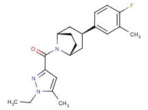 (3-endo)-8-[(1-ethyl-5-methyl-1H-pyrazol-3-yl)carbonyl]-3-(4-fluoro-3-methylphenyl)-8-azabicyclo[3.2.1]octane