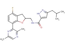 N-{[7-(3,6-dimethyl-2-pyrazinyl)-4-fluoro-2,3-dihydro-1-benzofuran-2-yl]methyl}-3-isobutyl-1H-pyrazole-5-carboxamide