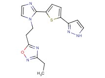 3-ethyl-5-(2-{2-[5-(1H-pyrazol-3-yl)-2-thienyl]-1H-imidazol-1-yl}ethyl)-1,2,4-oxadiazole