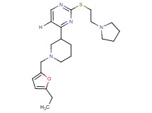 4-{1-[(5-ethyl-2-furyl)methyl]-3-piperidinyl}-2-{[2-(1-pyrrolidinyl)ethyl]thio}pyrimidine