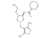 N-{rel-(3R,4S)-1-[(3,5-dimethyl-4-isoxazolyl)methyl]-4-propyl-3-pyrrolidinyl}tetrahydro-2H-pyran-4-carboxamide hydrochloride