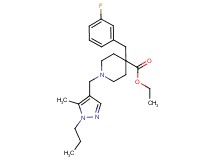 ethyl 4-(3-fluorobenzyl)-1-[(5-methyl-1-propyl-1H-pyrazol-4-yl)methyl]-4-piperidinecarboxylate