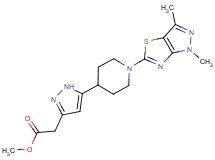 methyl {5-[1-(1,3-dimethyl-1H-pyrazolo[3,4-d][1,3]thiazol-5-yl)piperidin-4-yl]-1H-pyrazol-3-yl}acetate
