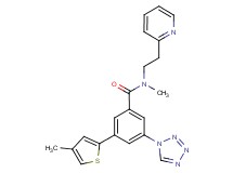 N-methyl-3-(4-methyl-2-thienyl)-N-[2-(2-pyridinyl)ethyl]-5-(1H-tetrazol-1-yl)benzamide