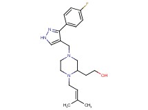 2-[4-{[3-(4-fluorophenyl)-1H-pyrazol-4-yl]methyl}-1-(3-methyl-2-buten-1-yl)-2-piperazinyl]ethanol