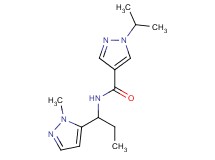 1-isopropyl-N-[1-(1-methyl-1H-pyrazol-5-yl)propyl]-1H-pyrazole-4-carboxamide