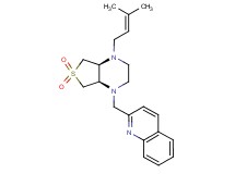 2-{[(4aS*,7aR*)-4-(3-methyl-2-buten-1-yl)-6,6-dioxidohexahydrothieno[3,4-b]pyrazin-1(2H)-yl]methyl}quinoline