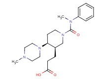 3-[(3R*,4S*)-1-{[methyl(phenyl)amino]carbonyl}-4-(4-methylpiperazin-1-yl)piperidin-3-yl]propanoic acid