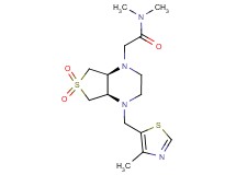 N,N-dimethyl-2-[(4aR*,7aS*)-4-[(4-methyl-1,3-thiazol-5-yl)methyl]-6,6-dioxidohexahydrothieno[3,4-b]pyrazin-1(2H)-yl]acetamide