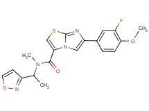 6-(3-fluoro-4-methoxyphenyl)-N-[1-(3-isoxazolyl)ethyl]-N-methylimidazo[2,1-b][1,3]thiazole-3-carboxamide