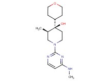 (3R*,4R*)-3-methyl-1-[4-(methylamino)-2-pyrimidinyl]-4-(tetrahydro-2H-pyran-4-yl)-4-piperidinol