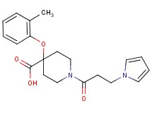 4-(2-methylphenoxy)-1-[3-(1H-pyrrol-1-yl)propanoyl]piperidine-4-carboxylic acid