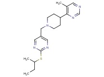 2-(sec-butylthio)-5-{[4-(5-methylpyrimidin-4-yl)piperidin-1-yl]methyl}pyrimidine