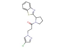 2-{1-[3-(4-chloro-1H-pyrazol-1-yl)propanoyl]-2-pyrrolidinyl}-1,3-benzothiazole