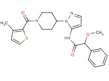 2-methoxy-N-(1-{1-[(3-methyl-2-thienyl)carbonyl]-4-piperidinyl}-1H-pyrazol-5-yl)-2-phenylacetamide