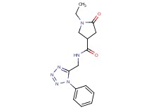 1-ethyl-5-oxo-N-[(1-phenyl-1H-tetrazol-5-yl)methyl]-3-pyrrolidinecarboxamide