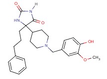 5-[1-(4-hydroxy-3-methoxybenzyl)-4-piperidinyl]-5-(3-phenylpropyl)-2,4-imidazolidinedione
