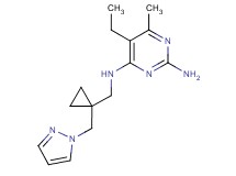 5-ethyl-6-methyl-N~4~-{[1-(1H-pyrazol-1-ylmethyl)cyclopropyl]methyl}pyrimidine-2,4-diamine